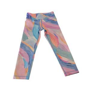 Athleta Girl High Rise Printed Chit Chat Capri M 8-10 Leggings Colorful